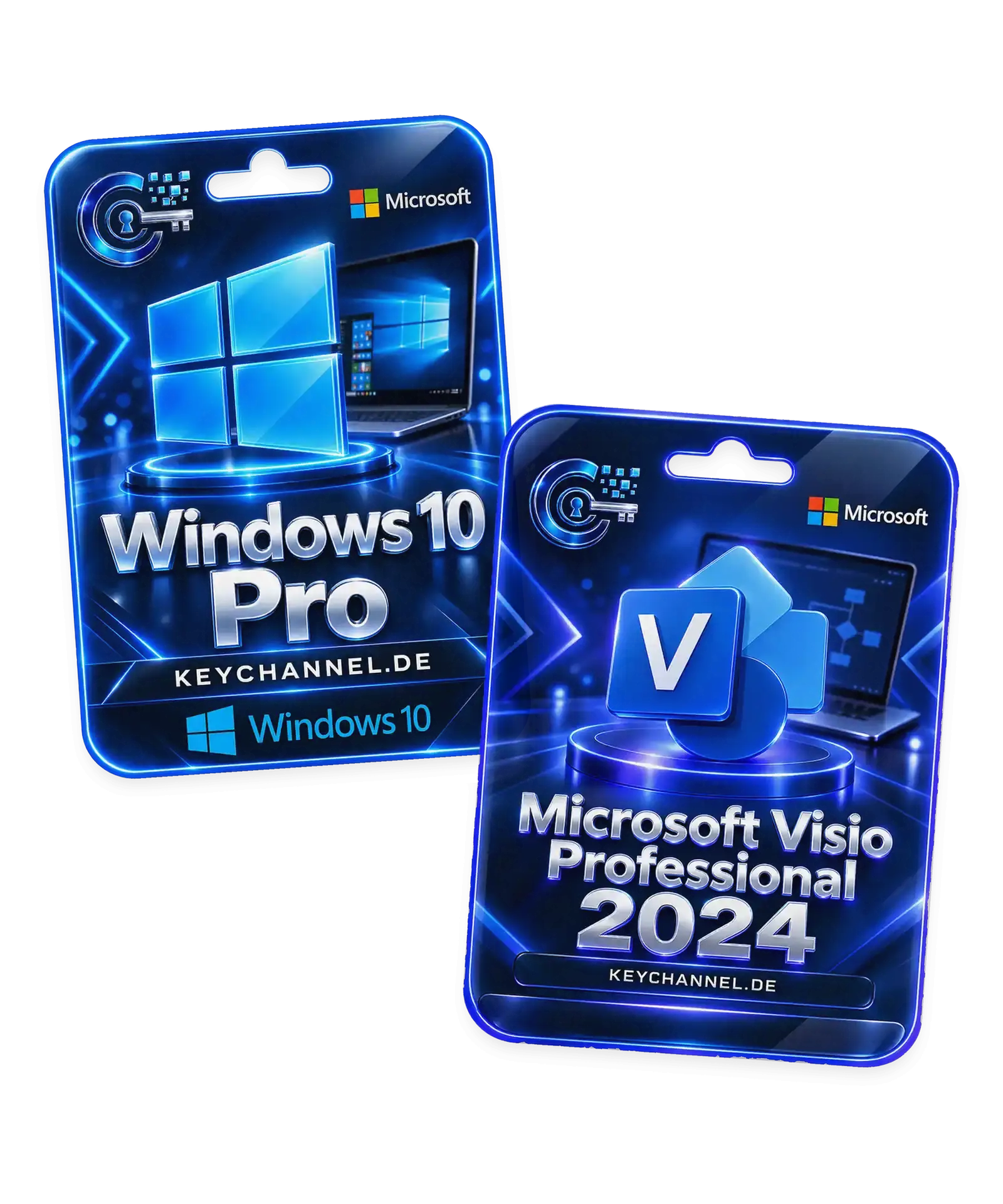 Windows 10 Pro + Visio 2024 Professional – Bundle für 1 PC, unbefristet