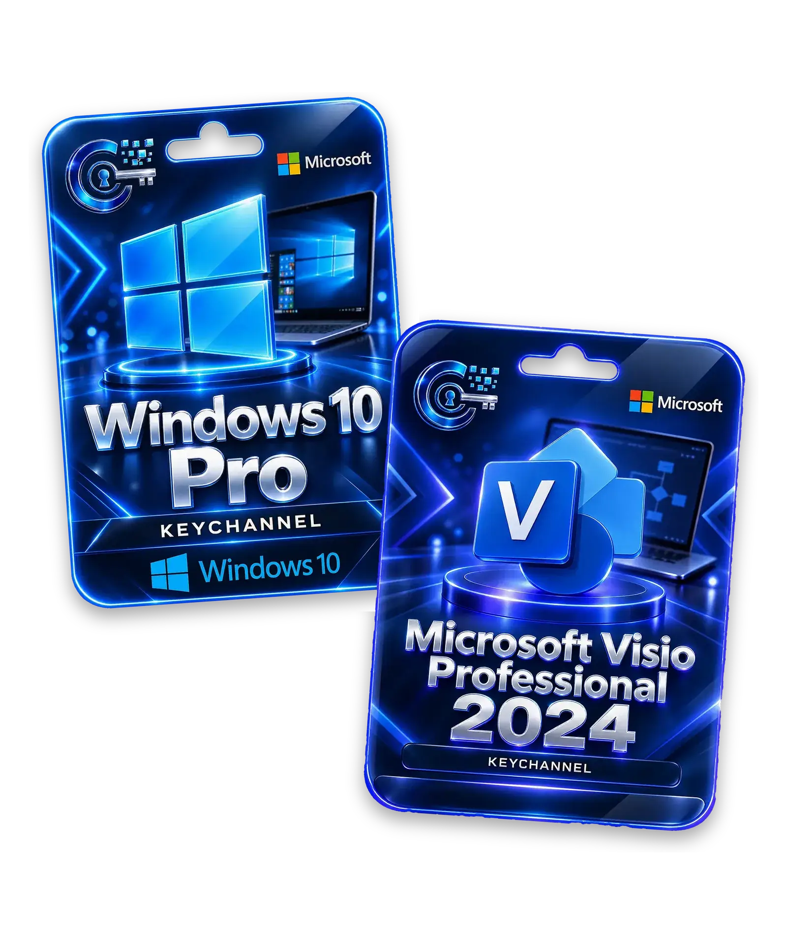 Windows 10 Pro + Visio 2024 Professional – Bundle für 1 PC, unbefristet