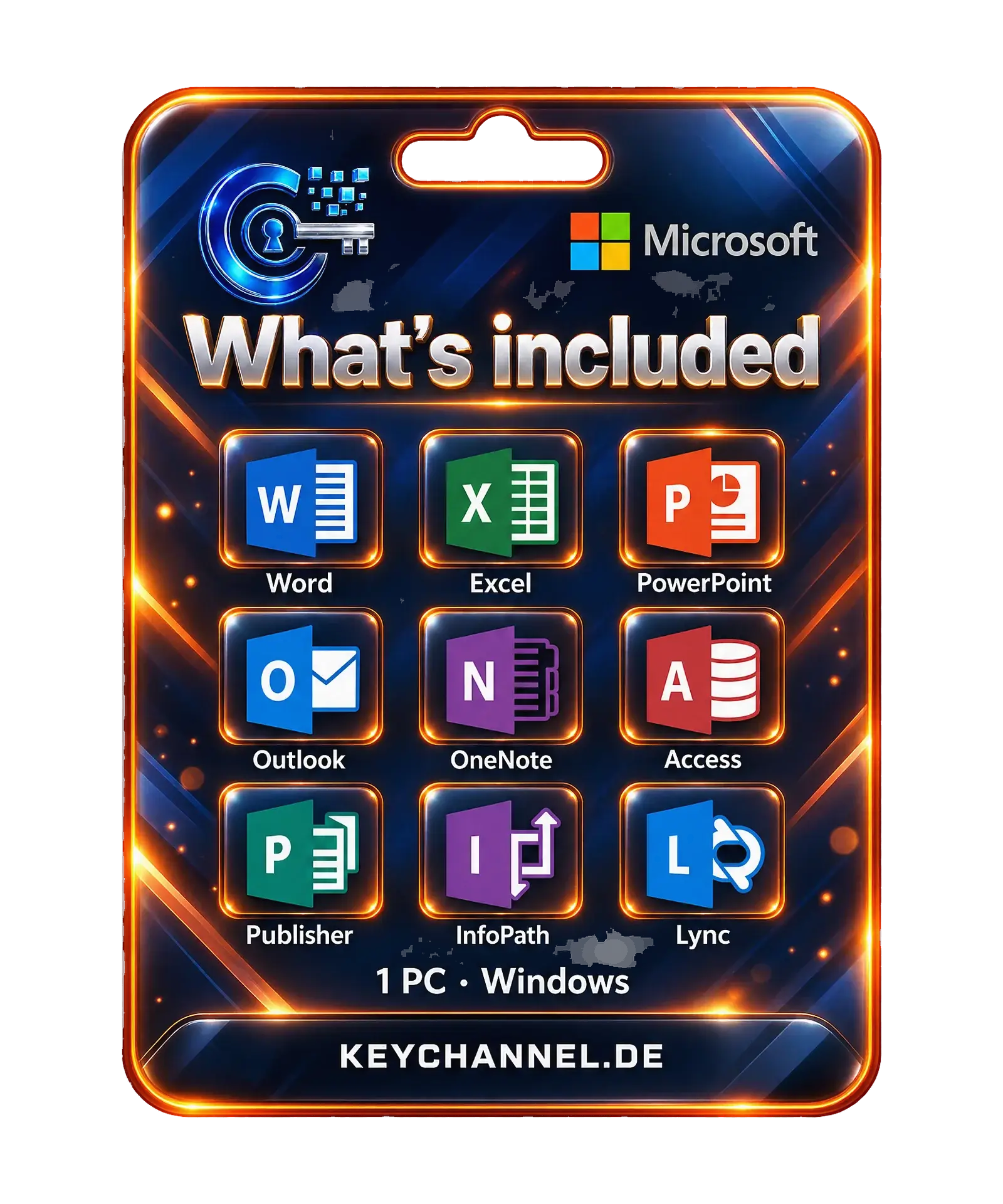 Microsoft Office 2013 Professional Plus – what is included: Word, Excel, PowerPoint, Outlook, OneNote, Access, Publisher, InfoPath, Lync