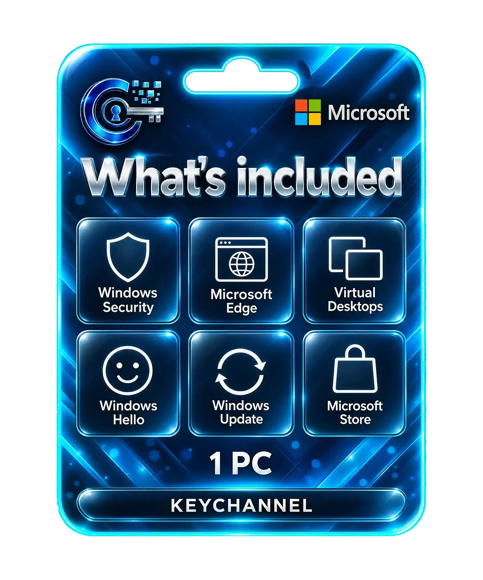Windows 10 Home – what is included: Windows Security, Microsoft Edge, Virtual Desktops, Windows Hello, Windows Update, Microsoft Store