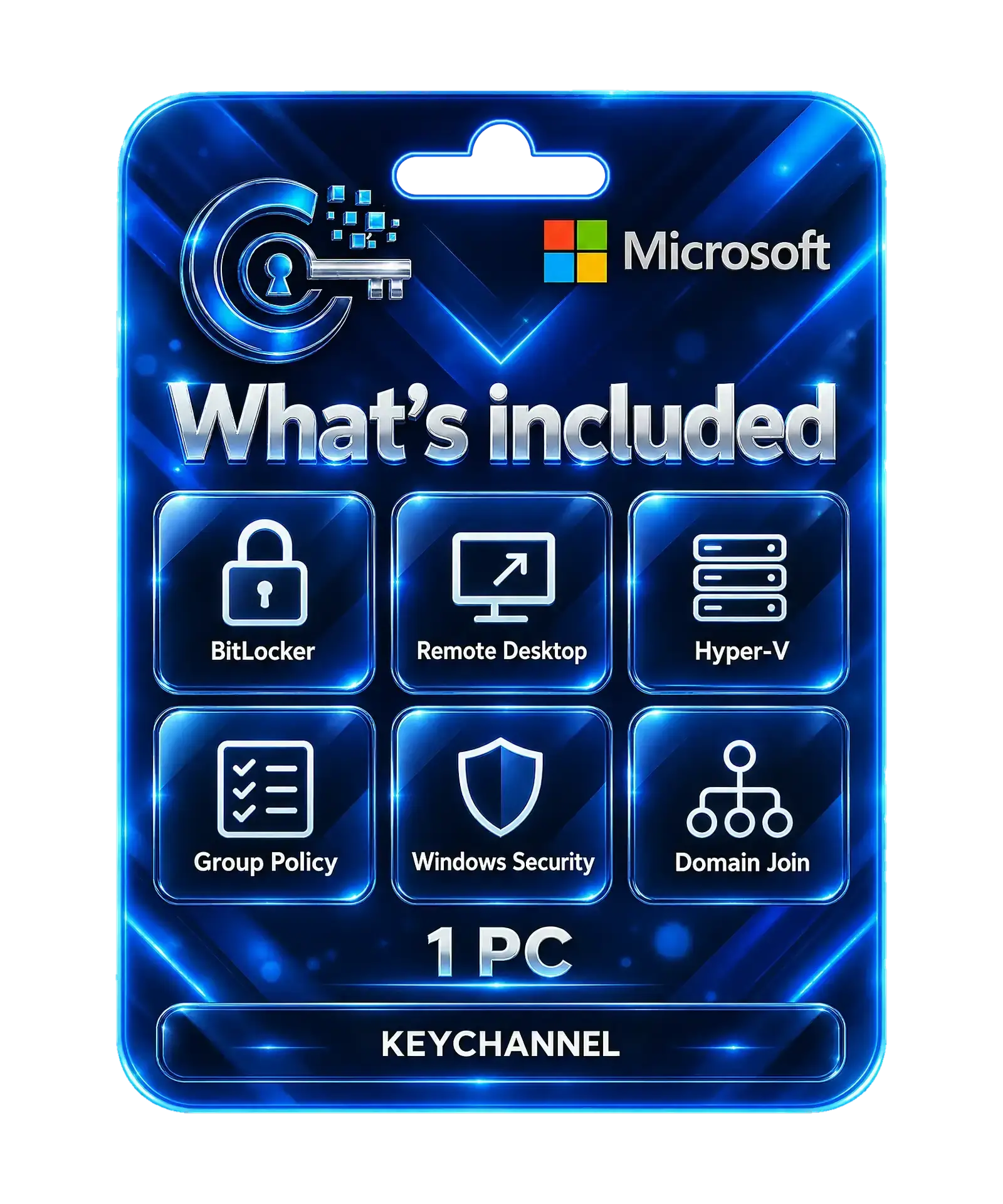 Windows 10 Pro – what is included: BitLocker, Remote Desktop, Hyper-V, Group Policy, Windows Security, Domain Join